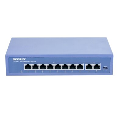 10 prievadų komutatorius Acorid CS1110P (8 PoE, 2 Uplink, 2 Gbps) 10 prievadų komutatorius Acorid CS1110P (8 PoE, 2 Uplink, 2 Gbps)