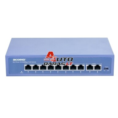 10 prievadų komutatorius Acorid CS1110P (8 PoE, 2 Uplink, gigabit, 20 Gbps) 10 prievadų komutatorius Acorid CS1110P (8 PoE, 2 Uplink, gigabit, 20 Gbps)