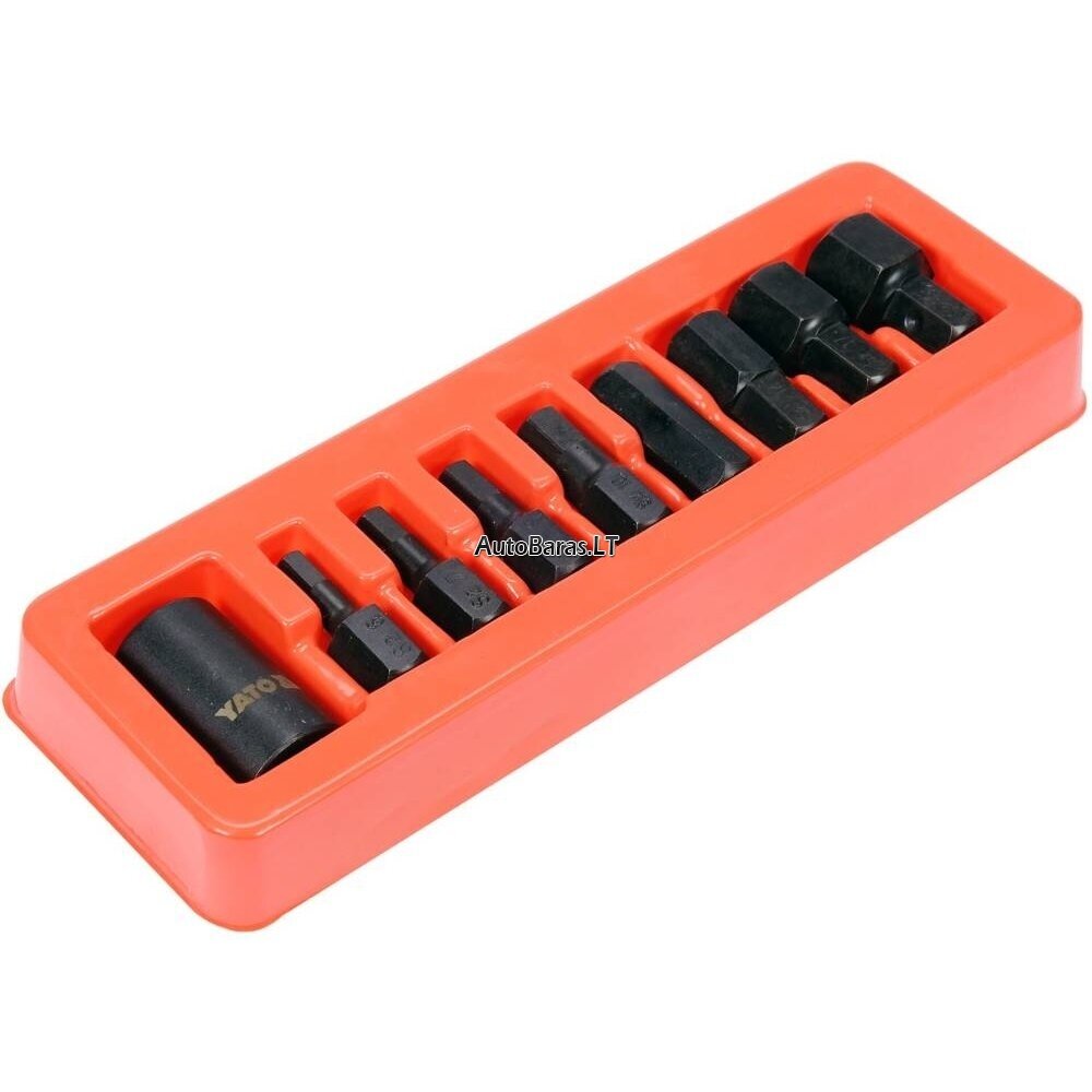 YATO 1/2" Galvučių smūginių su antgaliais rinkinys (HEX) (9vnt) 1