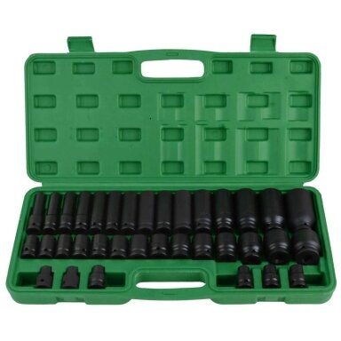 1/2" Galvučių smūginių rinkinys 8-32mm 35vnt. 1/2" Galvučių smūginių rinkinys 8-32mm 35vnt.