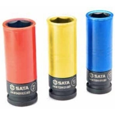 SATA 1/2'' Prailgintų smūginių galvučių rato raktams rinkinys 3vnt. SATA 1/2'' Prailgintų smūginių galvučių rato raktams rinkinys 3vnt.