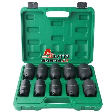 1/2" Prailgintų smūginių galvučių rinkinys (27-41mm) 10vnt. 1/2" Prailgintų smūginių galvučių rinkinys (27-41mm) 10vnt.