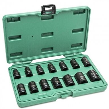 1/2'' Smūginių galvučių rinkinys (10-24mm)(14vnt)(plonasienės) 1/2'' Smūginių galvučių rinkinys (10-24mm)(14vnt)(plonasienės)
