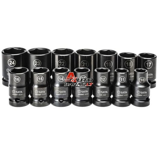 1/2'' Smūginių galvučių rinkinys (10-24mm)(14vnt)(plonasienės) 1