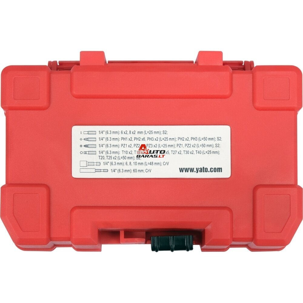 YATO 1/4" Smūginių keičiamų antgalių rinkinys (PLOKŠČIAS,PZ,PH,TORX) 54vnt. 3