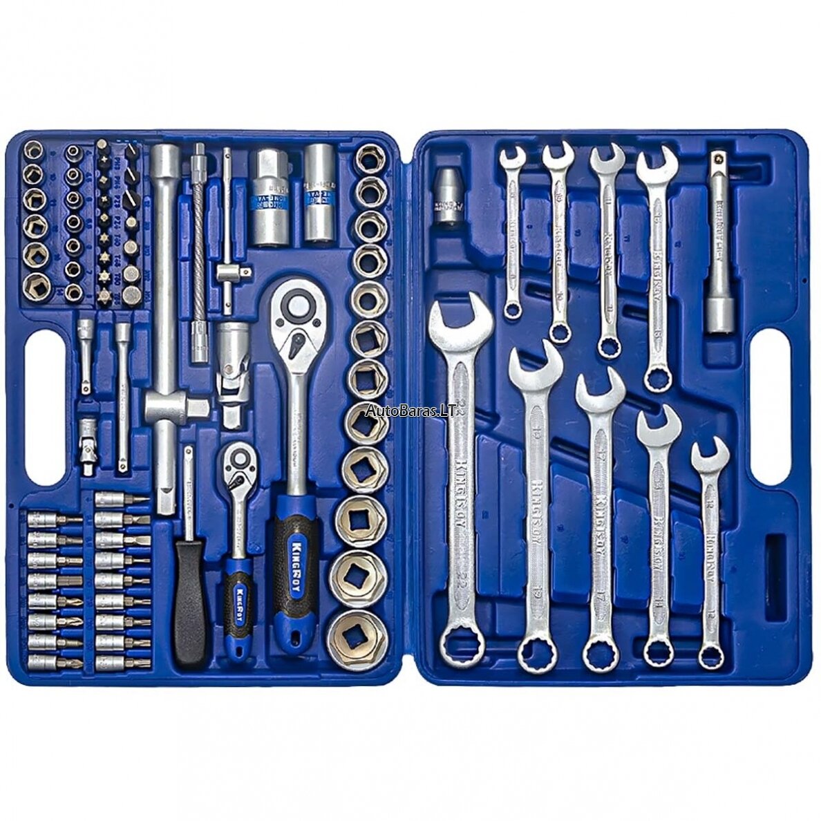 1/4" + 1/2" Galvučių ir raktų rinkinys 82vnt. 2
