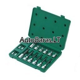 1/4" + 1/2" Galvučių su antgaliais rinkinys (TORX) 18vnt.