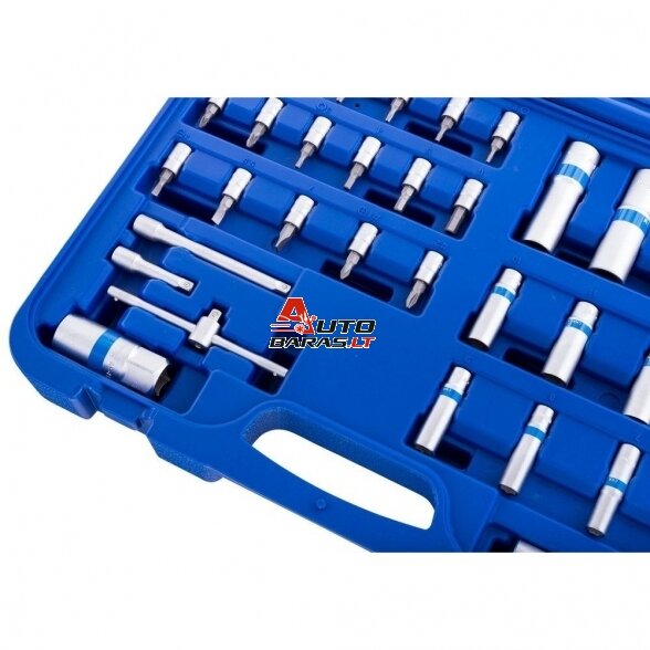 1/4" + 1/2" Galvučių rinkinys 94vnt. 12-kampės 1
