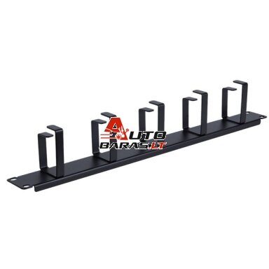 19" kabelių tvarkymo panelė LK-CM-0042 (1U, 5 žiedai)