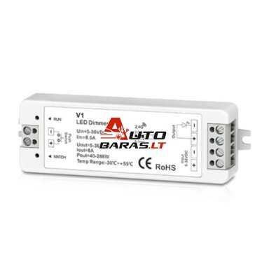 1 kanalo LED juostų valdiklis LUXSONN 8A push-dim (5-36V, 192W) 1 kanalo LED juostų valdiklis LUXSONN 8A push-dim (5-36V, 192W)