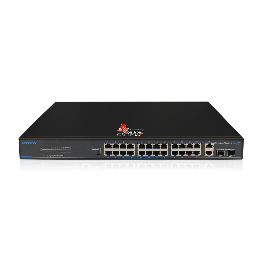 24 prievadų, 24 PoE komutatorius UTEPO UTP3-GSW2404TS-P420
