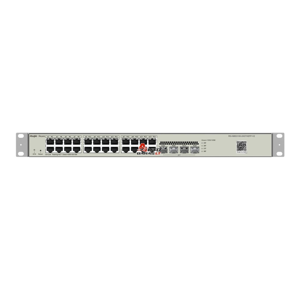 24 prievadų komutatorius Ruijie Reyee RG-NBS3100-24GT4SFP-V2 (valdomas, 4xSFP)