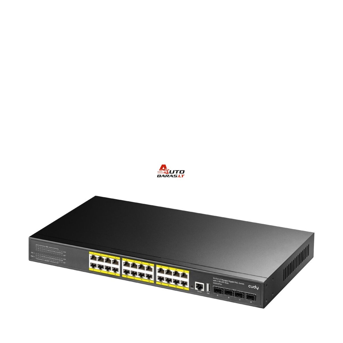 24 prievadų valdomas komutatorius CUDY GS5024PS4-400W