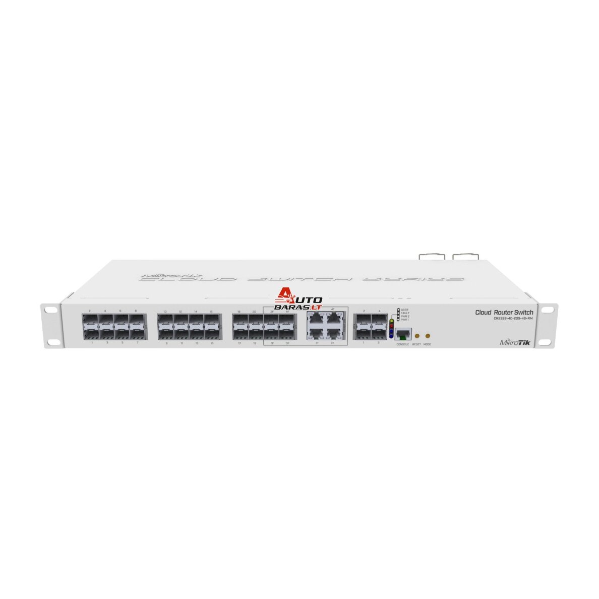 24 prievadų valdomas komutatorius MikroTik CRS328-4C-20S-4S+RM