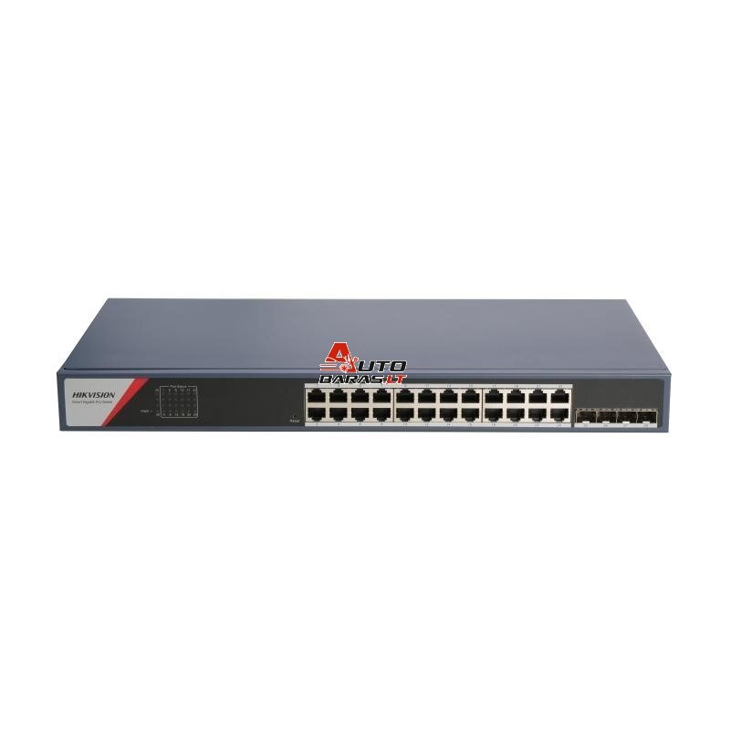 26 prievadų, 24 PoE prievadų komutatorius Hikvision DS-3E1528-SI-24T4F