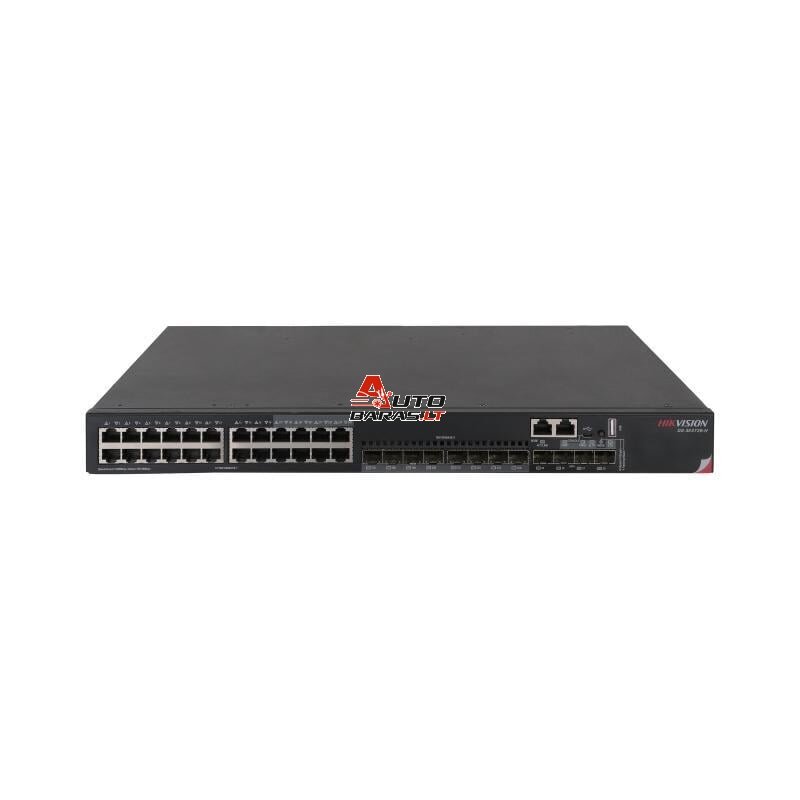 28 prievadų komutatorius Hikvision DS-3E3728-H (valdomas L2, 4xSFP+)