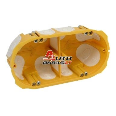 2 vietų dėžutė į gipsą Kopos KPL 64-50/2LD_NA (68mm, garsą slopinanti, geltona) 2 vietų dėžutė į gipsą Kopos KPL 64-50/2LD_NA (68mm, garsą slopinanti, geltona)