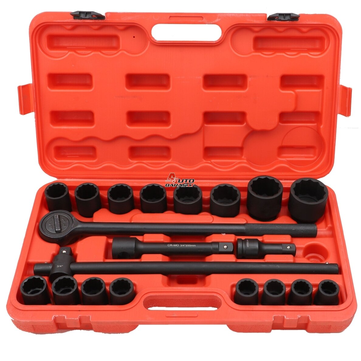 3/4" Smūginių galvučių rinkinys 21vnt. (21-50mm) 12-kampės