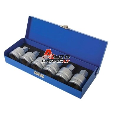 3/4" Galvučių su antgaliais rinkinys (HEX) 6vnt.