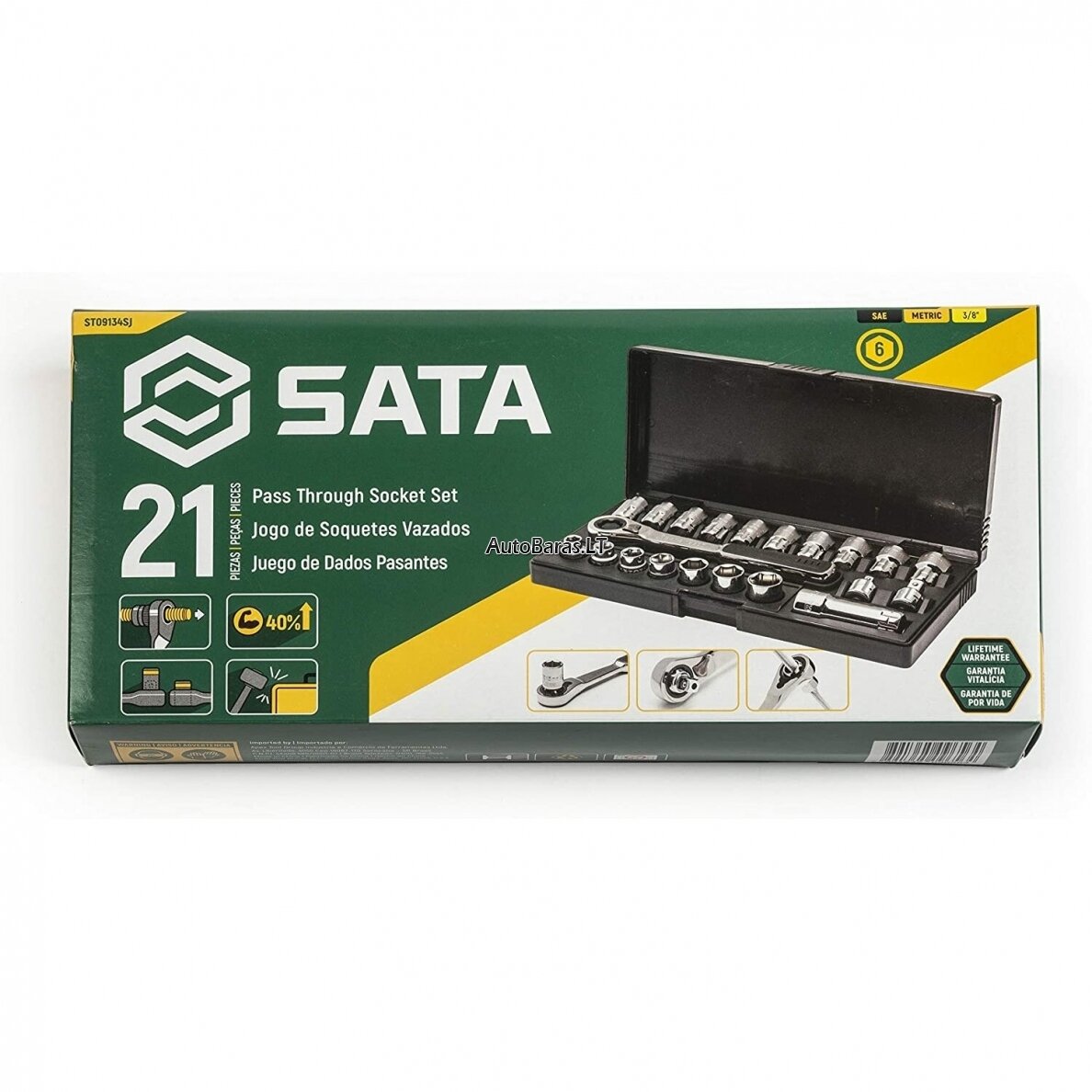 SATA 3/8" Galvučių rinkinys 21vnt. 5