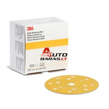 3M Hookit Gold 288U šlifavimo diskas 150 mm, 15 skylių, P120, 100 vnt. 3M Hookit Gold 288U šlifavimo diskas 150 mm, 15 skylių, P120, 100 vnt.