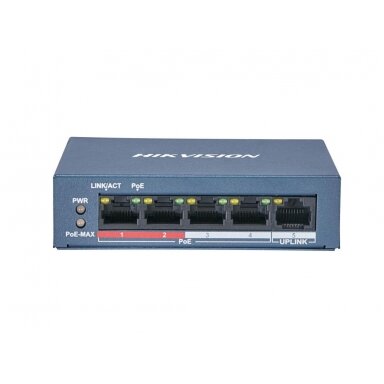 5 prievadų, 4 PoE komutatorius Hikvision DS-3E0105P-E/M(B) 5 prievadų, 4 PoE komutatorius Hikvision DS-3E0105P-E/M(B)