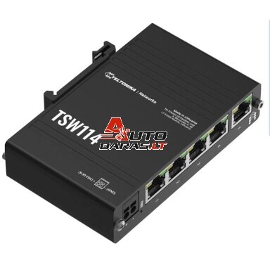 5 prievadų pramoninis komutatorius TELTONIKA TSW114 5 prievadų pramoninis komutatorius TELTONIKA TSW114