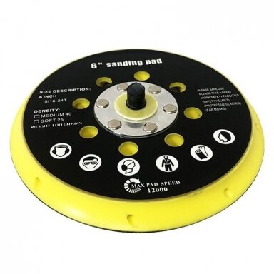6" 150mm poliruoklio / šlifuoklio backing plate - padas 6" 150mm poliruoklio / šlifuoklio backing plate - padas