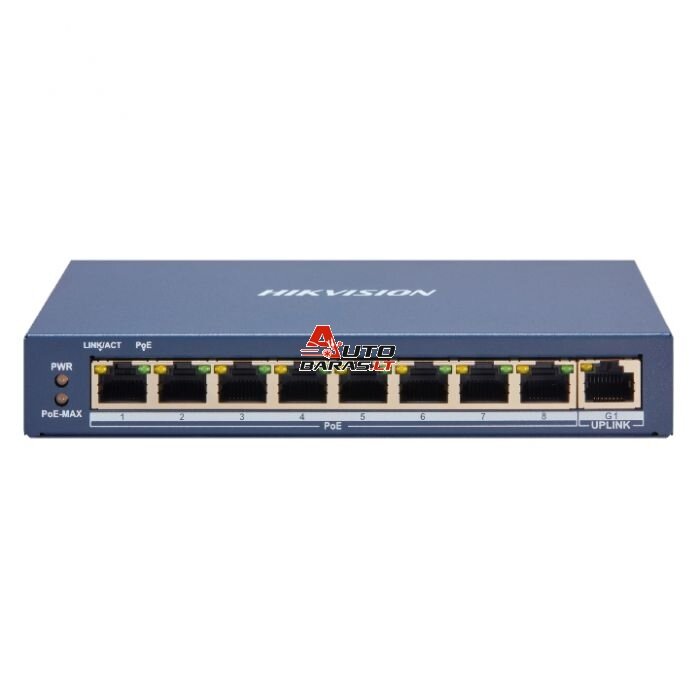 9 prievadų, 8 PoE prievadų komutatorius Hikvision DS-3E1309P-EI