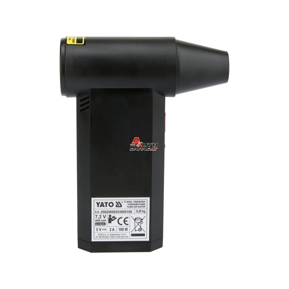 YATO Akumuliatorinis turbo pūstuvas mini 135000 RPM 7.2V LI-ION 5