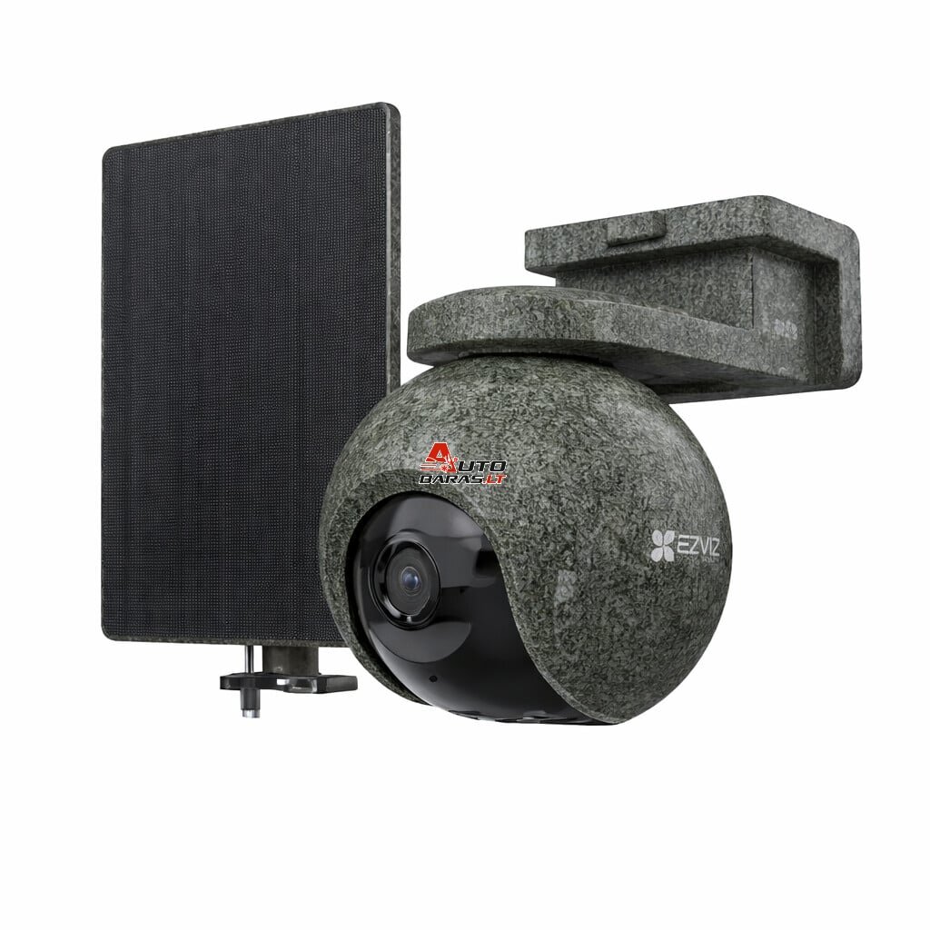 Akumuliatorinė valdoma lauko kamera EZVIZ CS-EB8/SP Ranger su saulės panele komplektas (4G/LTE, WiFi 2.4GHz ir SIM kortelė, 4K, 8MP, 4 mm, IP65)