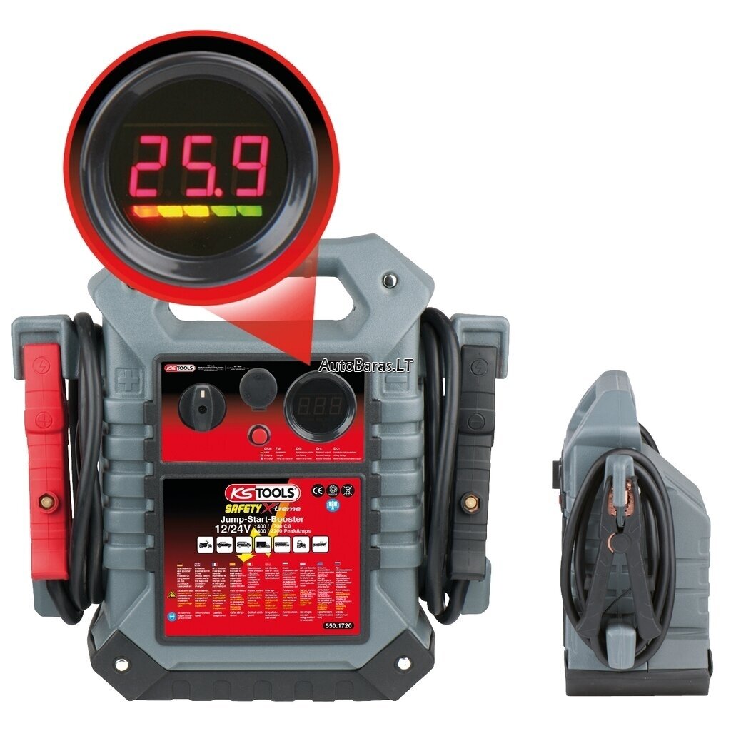 AKUMULIATORINIS UŽVEDĖJAS (BOOSTER) KS TOOLS 550.1710  22AH 12V 2200A (PROFESIONALUS) KS TOOLS 550.1710 1