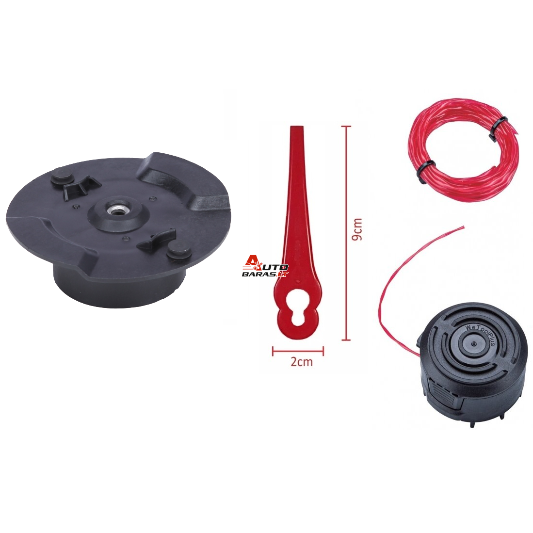 WORCRAFT Akumuliatorinis trimeris su priedais 20V LI-ION 4.0ah 9