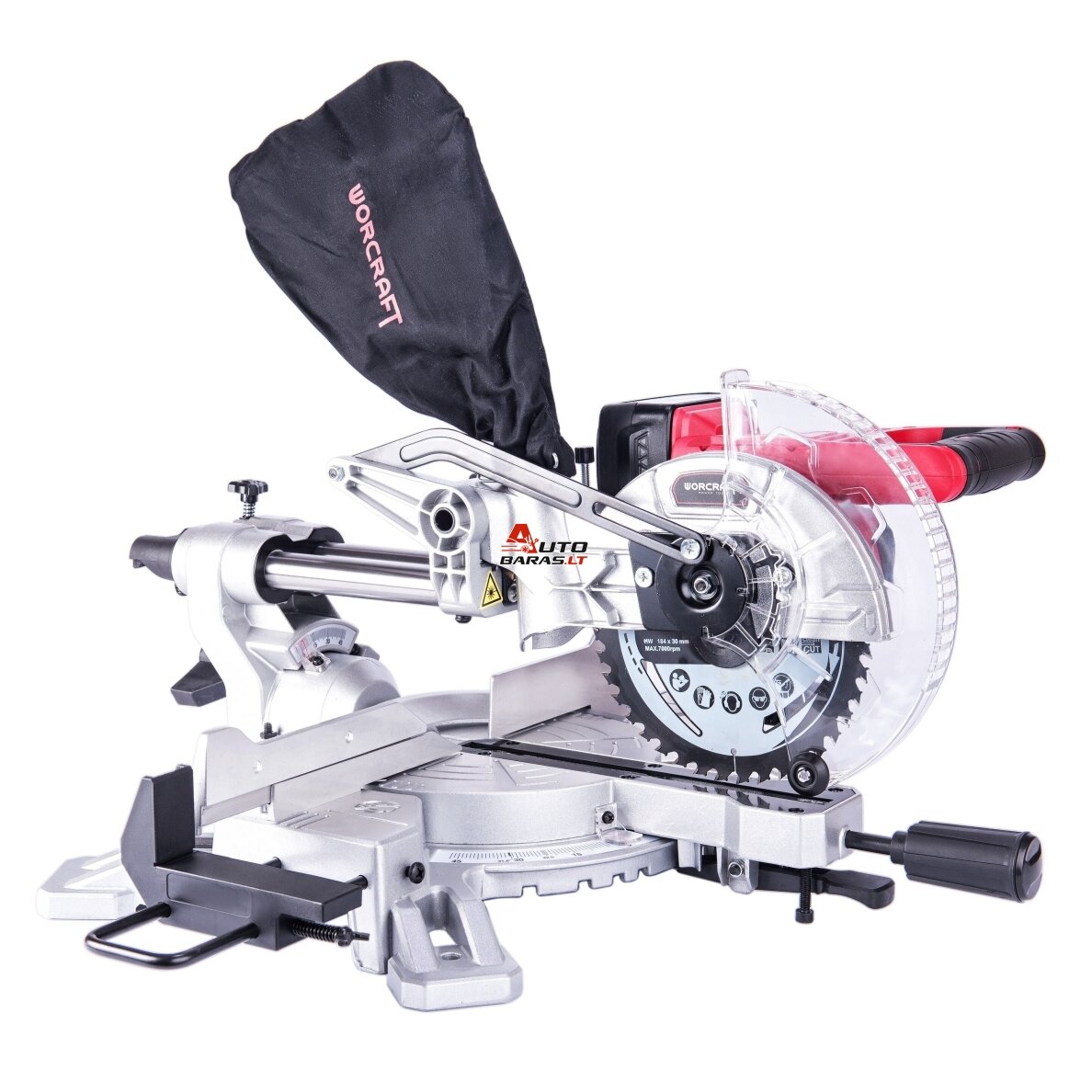 Akumuliatorinės skersinio pjovimo staklės WORCRAFT 185mm 20V LI-ION 5