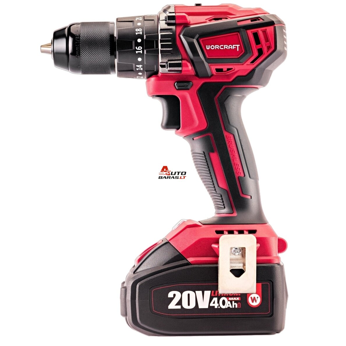 WORCRAFT Akumuliatorinio suktuvo-gręžtuvo ir smūginio suktuvo rinkinys 20V LI-ION (XCUBE dėžė) 4