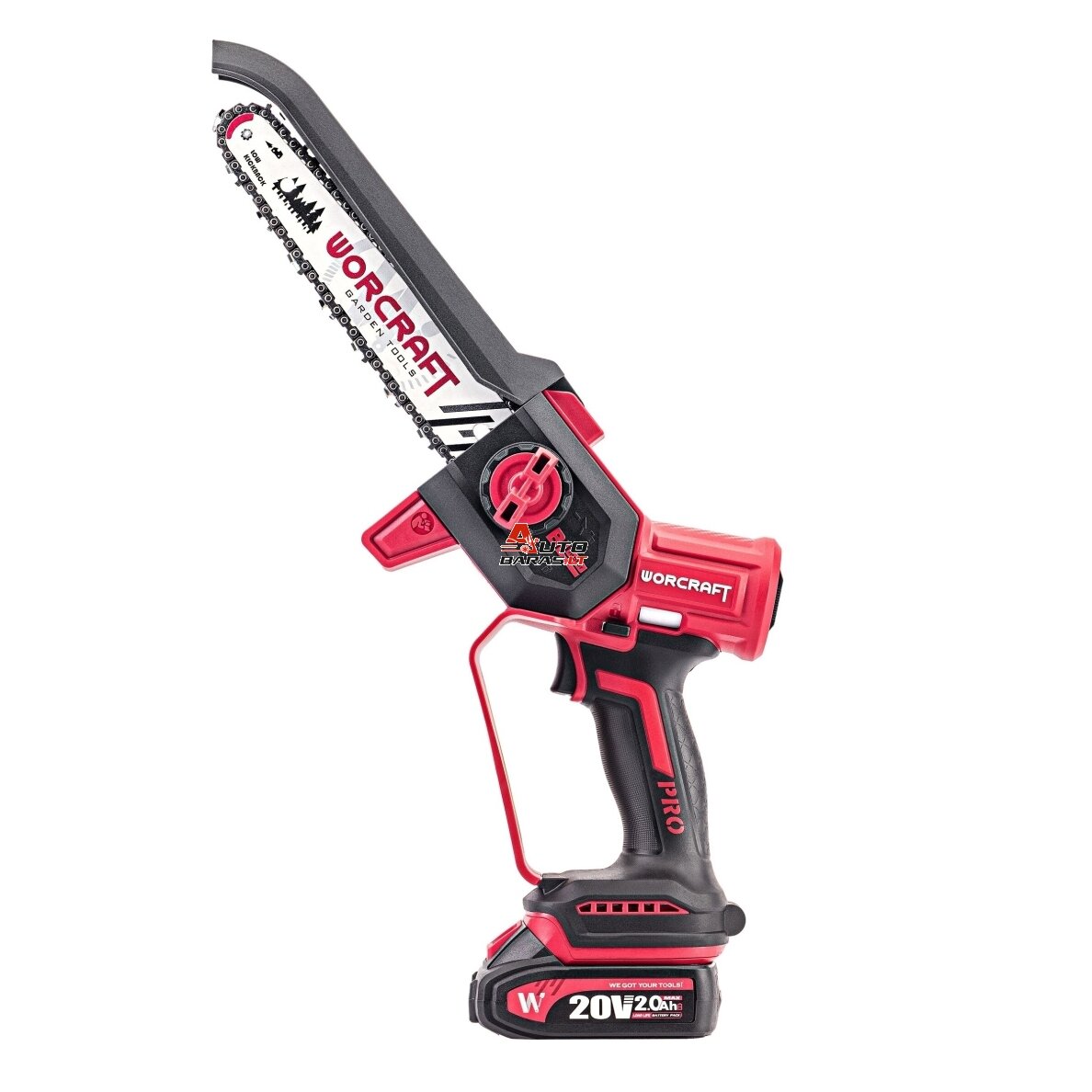 WORCRAFT Akumuliatorinis grandininis mini pjūklas 20V LI-ION 2.0Ah (pl.dėž.) 2