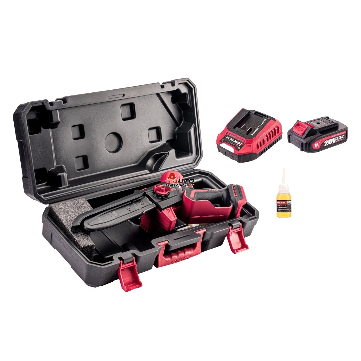 WORCRAFT Akumuliatorinis grandininis mini pjūklas 20V LI-ION 2.0Ah (pl.dėž.) 1