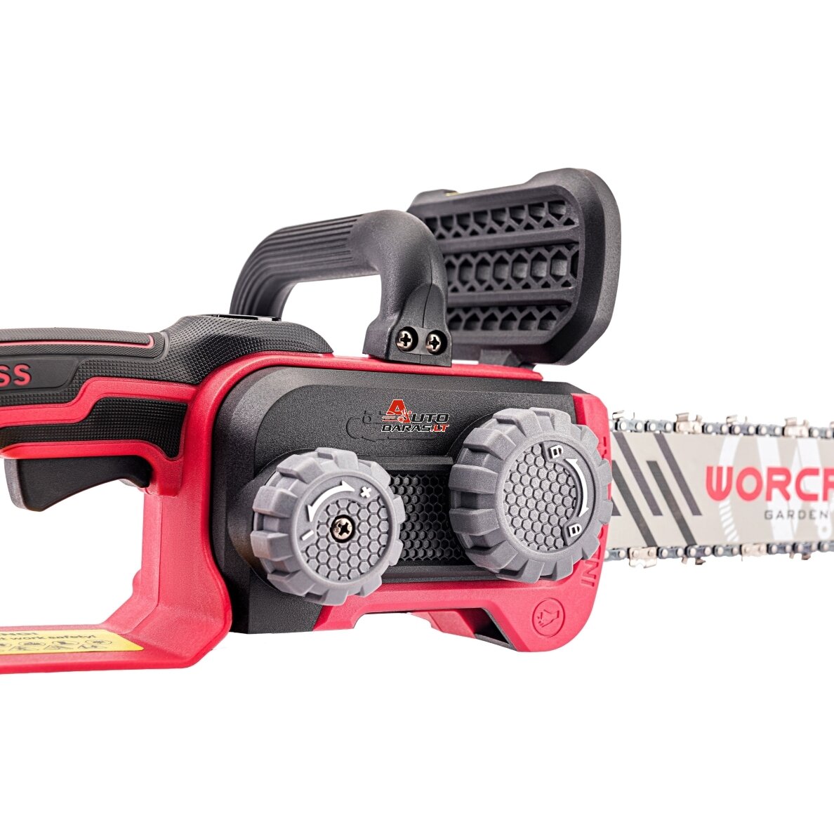 Akumuliatorinis grandininis pjūklas WORCRAFT 20V LI-ION (Be akumuliatoriaus ir kroviklio) 9