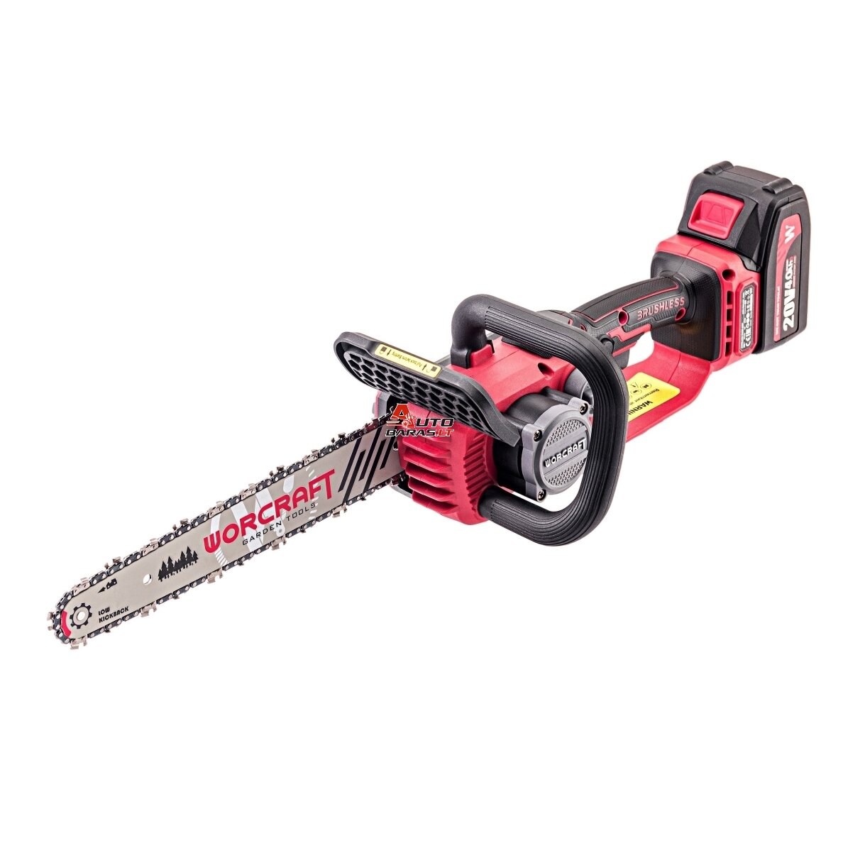 Akumuliatorinis grandininis pjūklas WORCRAFT 20V LI-ION (Be akumuliatoriaus ir kroviklio) 5