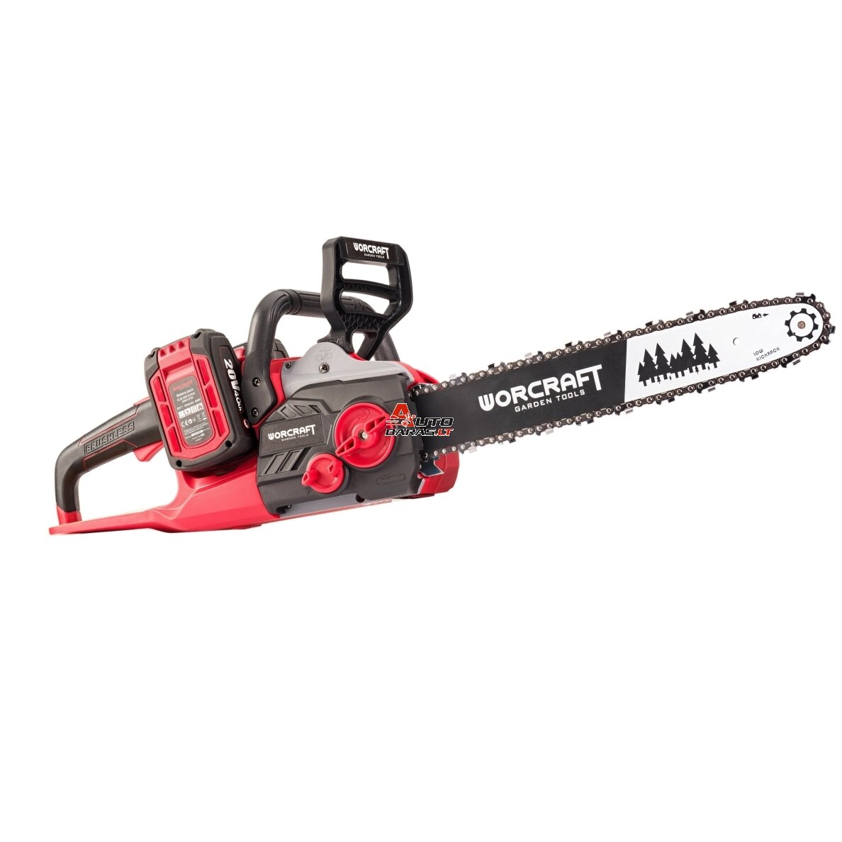 Akumuliatorinis grandininis pjūklas WORCRAFT 40V (20V+20V) LI-ION (Be akumuliatoriaus ir kroviklio) 3