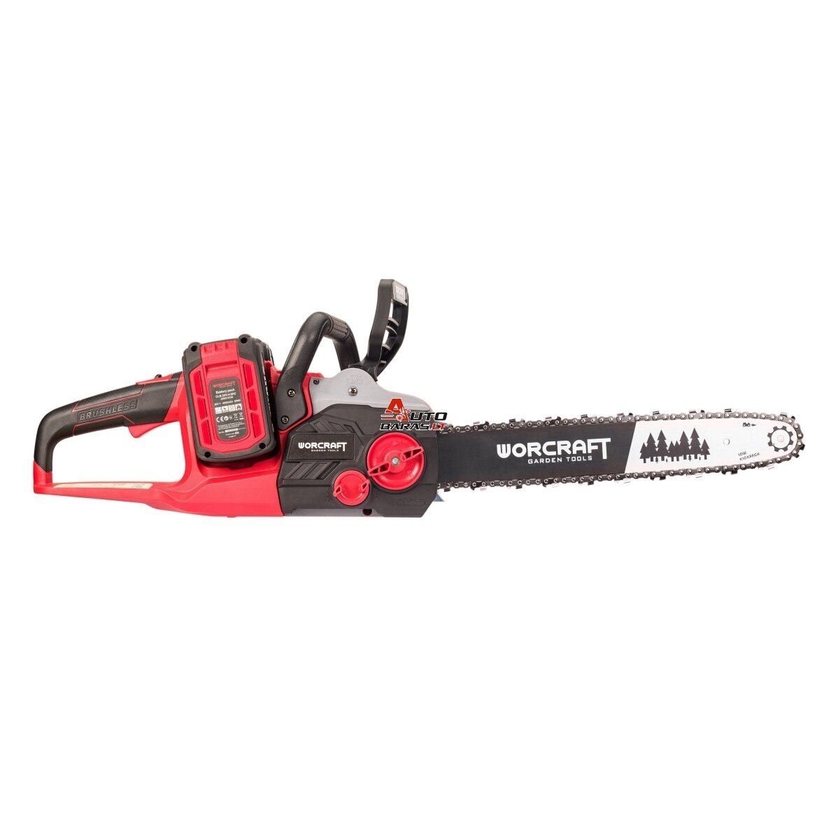 Akumuliatorinis grandininis pjūklas WORCRAFT 40V (20V+20V) LI-ION (Be akumuliatoriaus ir kroviklio) 1