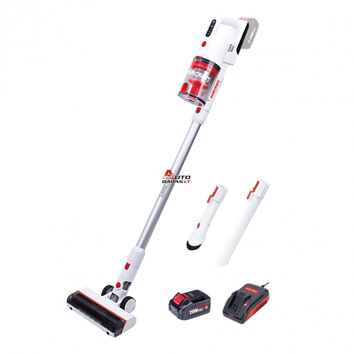 WORCRAFT Akumuliatorinis siurblys šluota 20V LI-ION 1