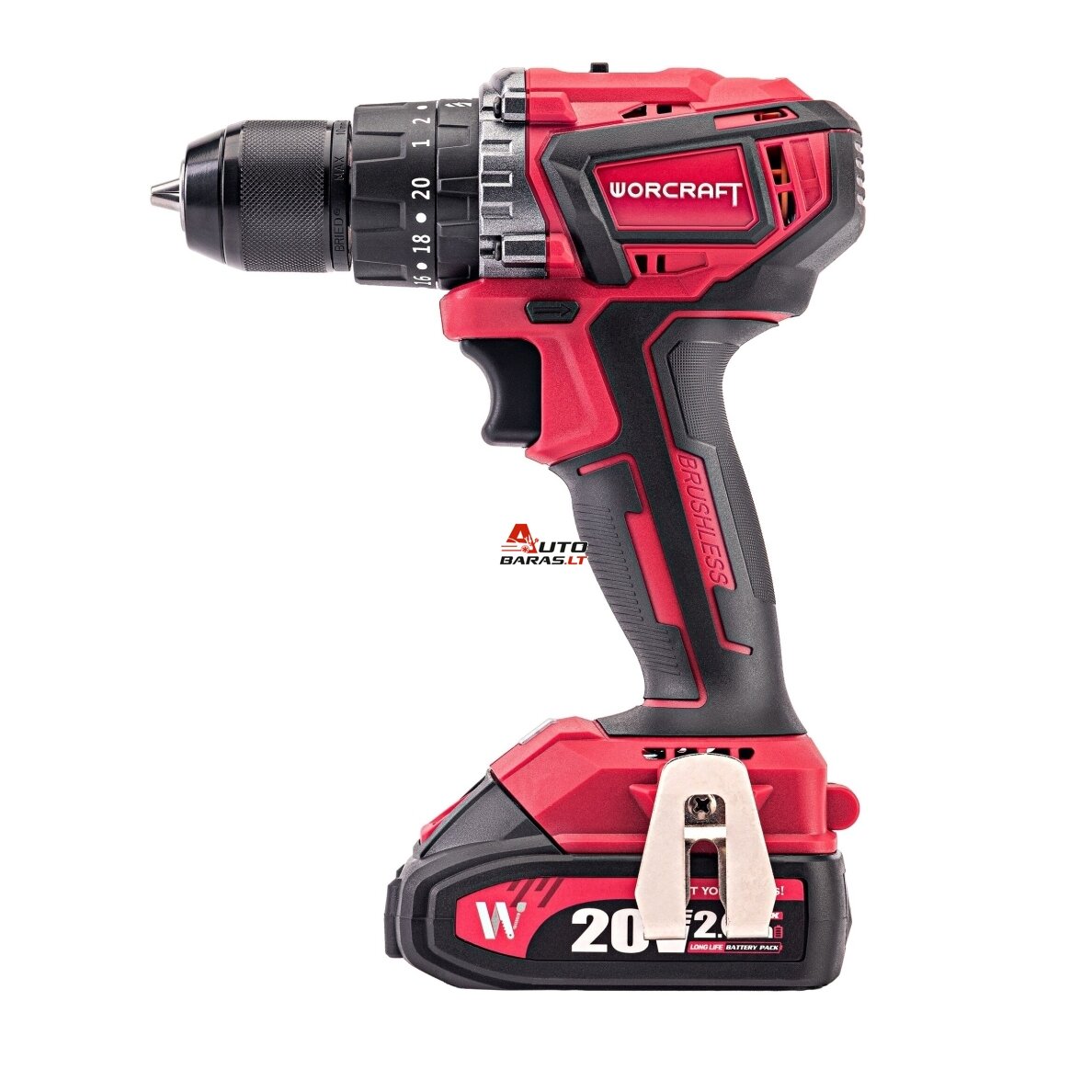 WORCRAFT Akumuliatorinis suktuvas-gręžtuvas 20V LI-ION, 2x2.0Ah (pl.dėž) CHD-S20LiB 6