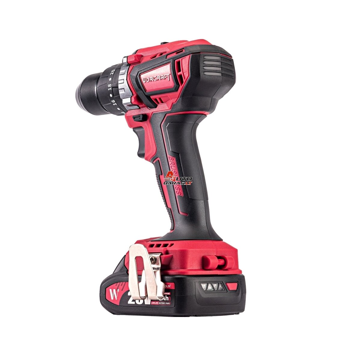 WORCRAFT Akumuliatorinis suktuvas-gręžtuvas 20V LI-ION, 2x2.0Ah (pl.dėž) CHD-S20LiB 3