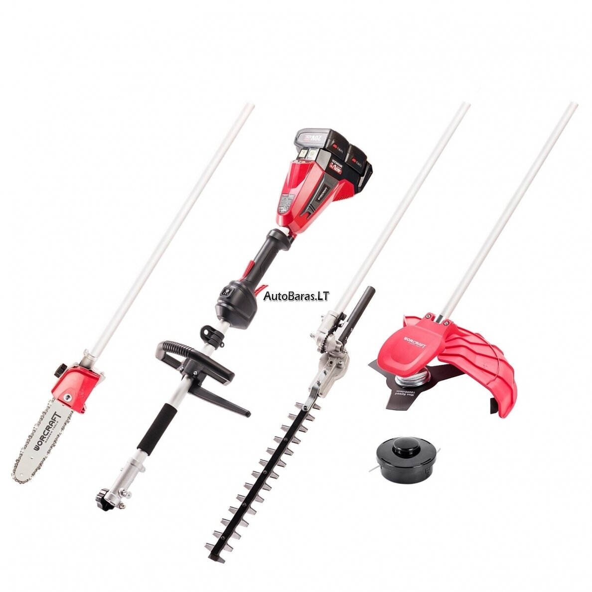 WORCRAFT Akumuliatorinis trimeris 2in1 40V (20V+20V) LI-ION 1