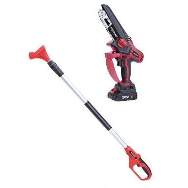 WORCRAFT Akumuliatorinis grandininis mini pjūklas su teleskopiniu prailginimu 20V LI-ION WORCRAFT Akumuliatorinis grandininis mini pjūklas su teleskopiniu prailginimu 20V LI-ION