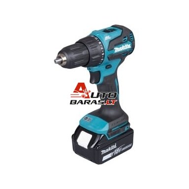 Akumuliatorinis gręžtuvas-suktuvas 18V Makita DHP490RTJ (bešepetėlinis, 2x baterijos, Makpac)