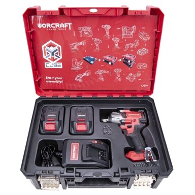 WORCRAFT Akumuliatorinis smūginis suktuvas 1/2'' 850nm 20V LI-ION (XCUBE dėžė)