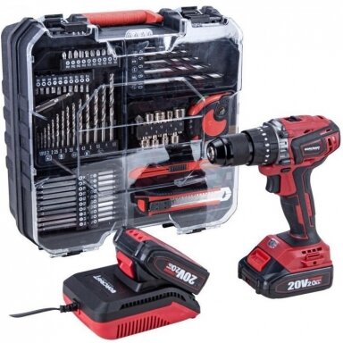 WORCRAFT Akumuliatorinis suktuvas-gręžtuvas su kalimu 20V LI-ION ir priedais 78vnt. 2x2.0Ah WORCRAFT Akumuliatorinis suktuvas-gręžtuvas su kalimu 20V LI-ION ir priedais 78vnt. 2x2.0Ah