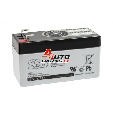 Akumuliatorius (AGM) SSB SB (1.3Ah, 12V, F1, VRLA) Akumuliatorius (AGM) SSB SB (1.3Ah, 12V, F1, VRLA)
